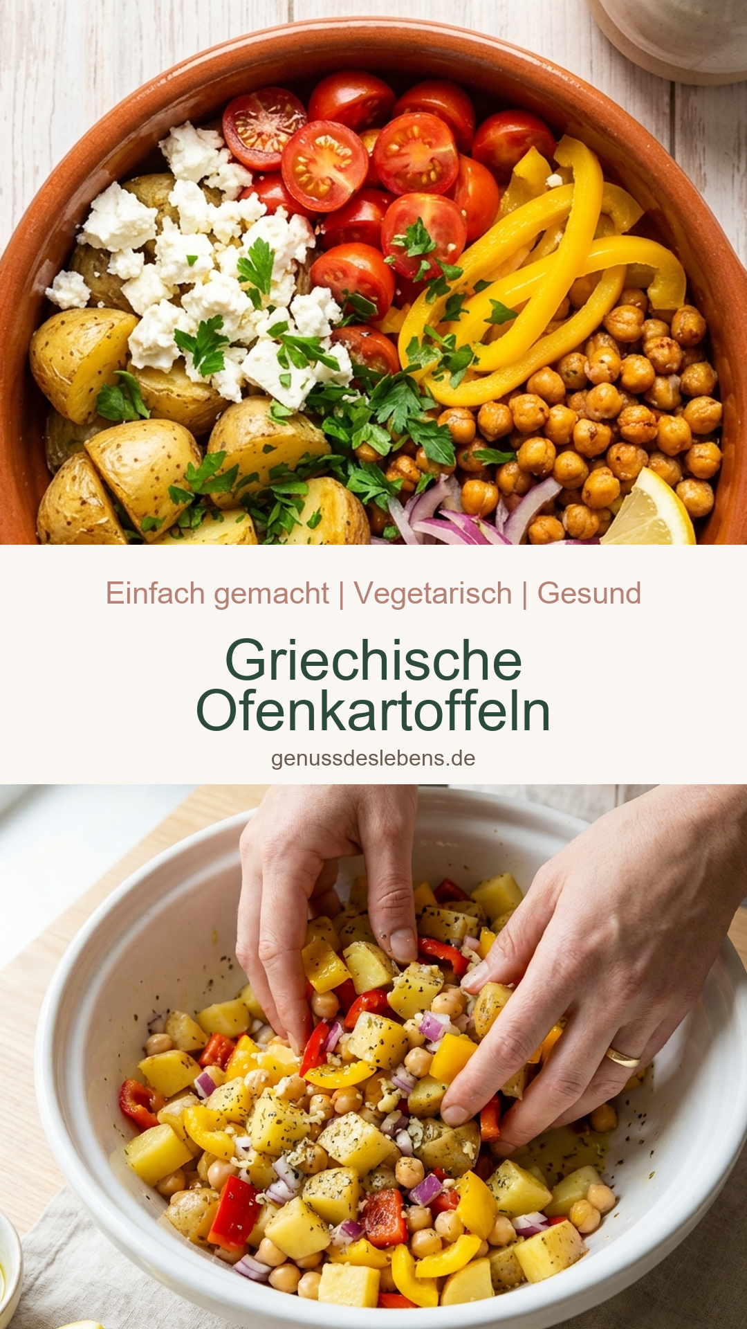 Griechische Ofenkartoffeln - Pin für Pinterest