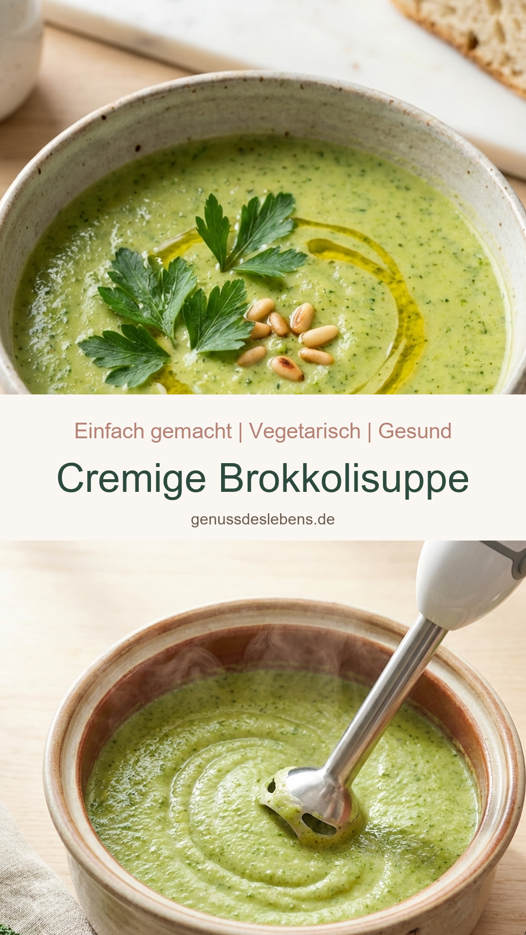 Cremige Brokkolisuppe - Pin für Pinterest
