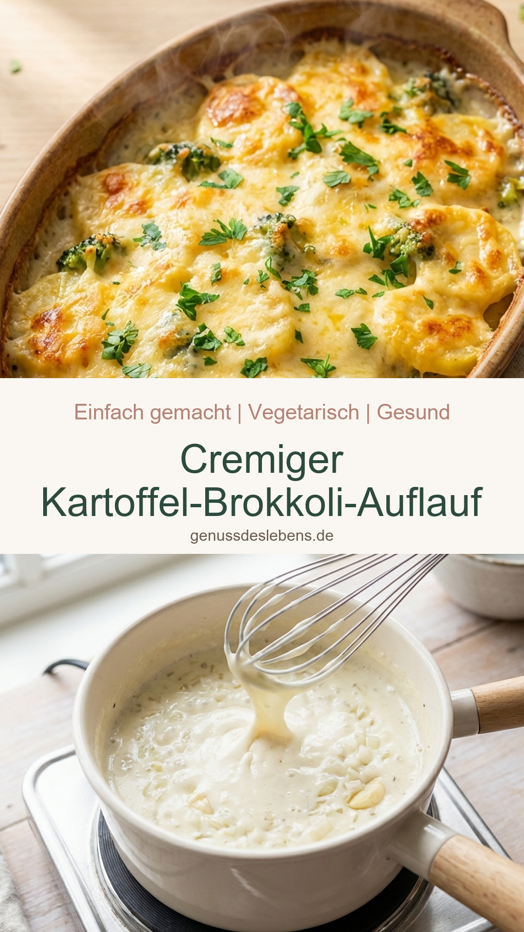 Cremiger Kartoffel-Brokkoli-Auflauf - Pin für Pinterest