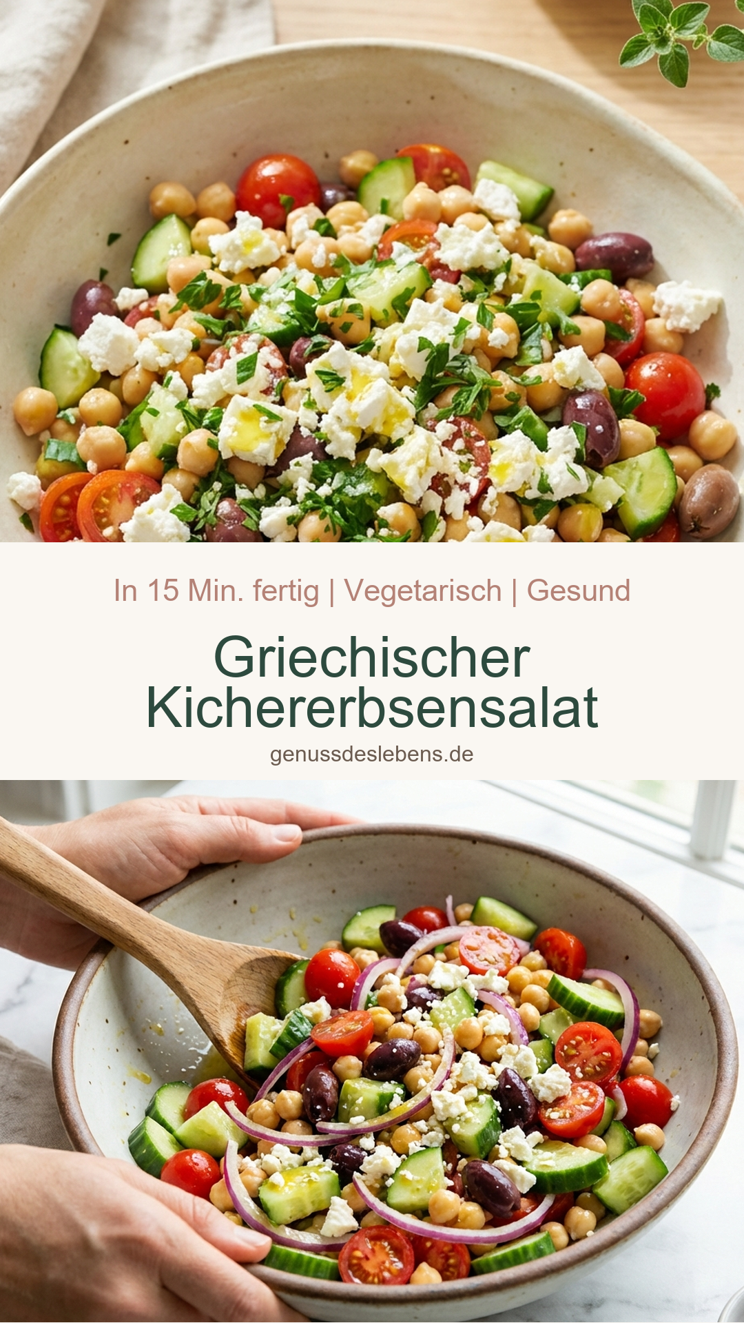 Griechischer Kichererbsensalat - Pin für Pinterest