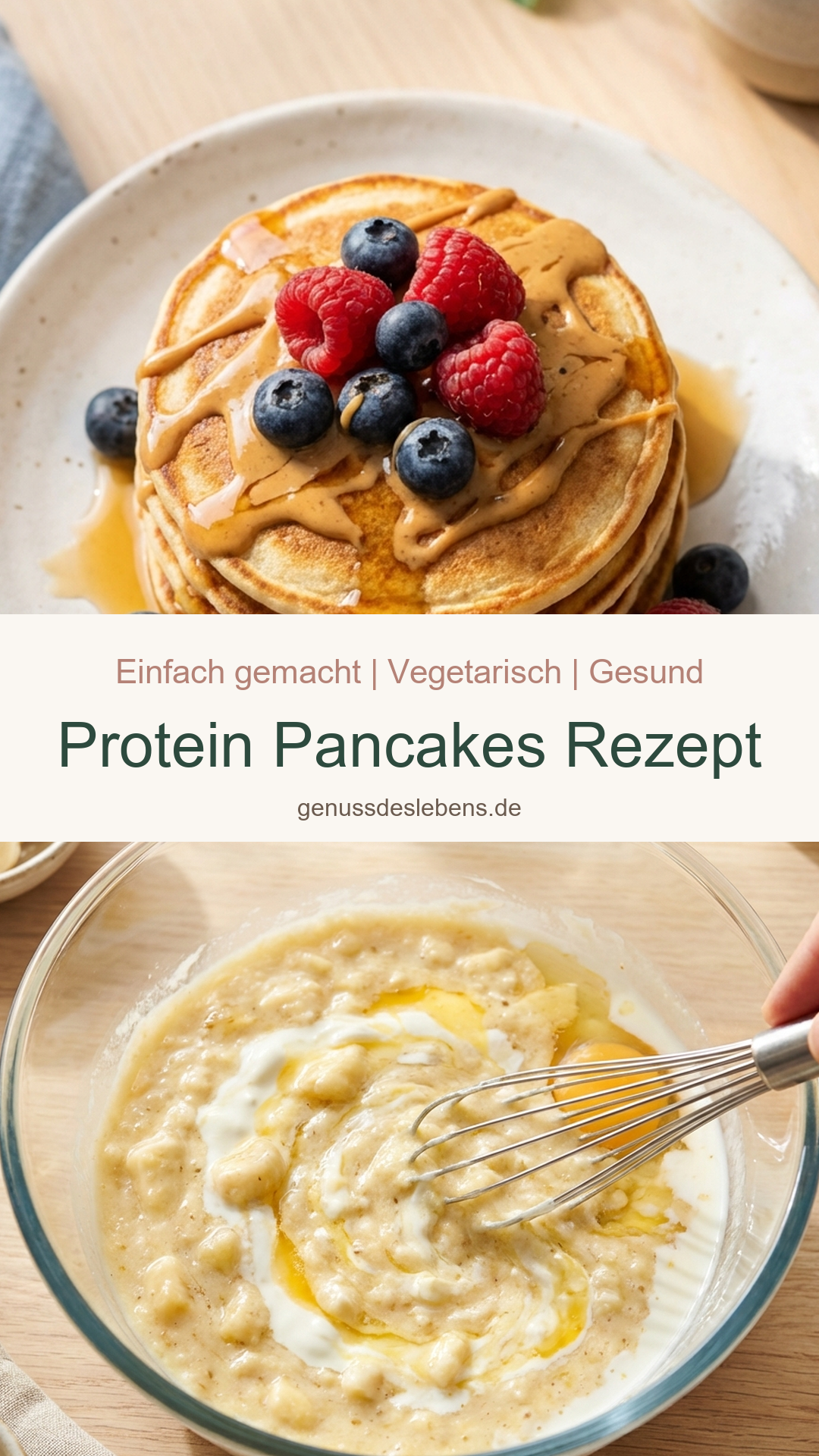 Protein Pancakes Rezept - Pin für Pinterest