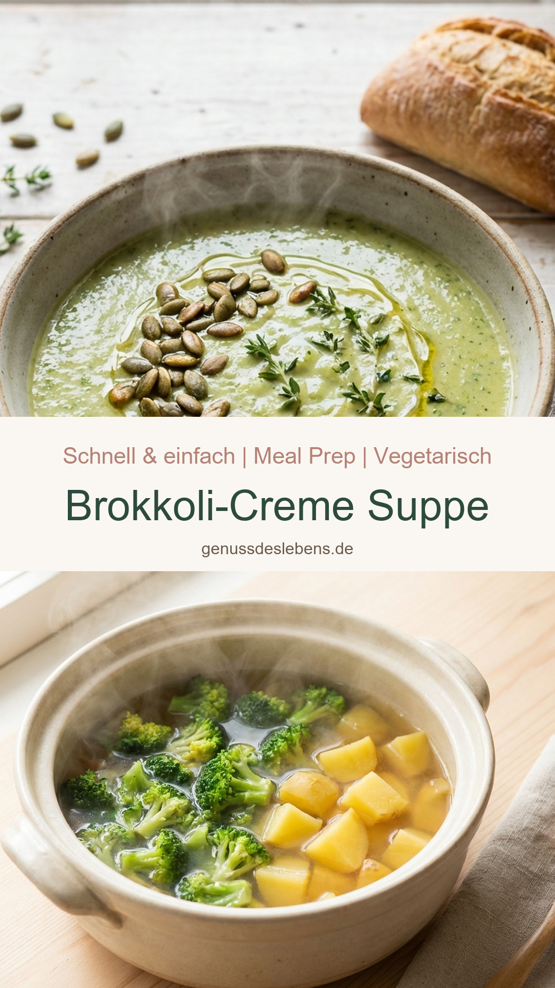 Brokkoli-Creme Suppe - Pin für Pinterest