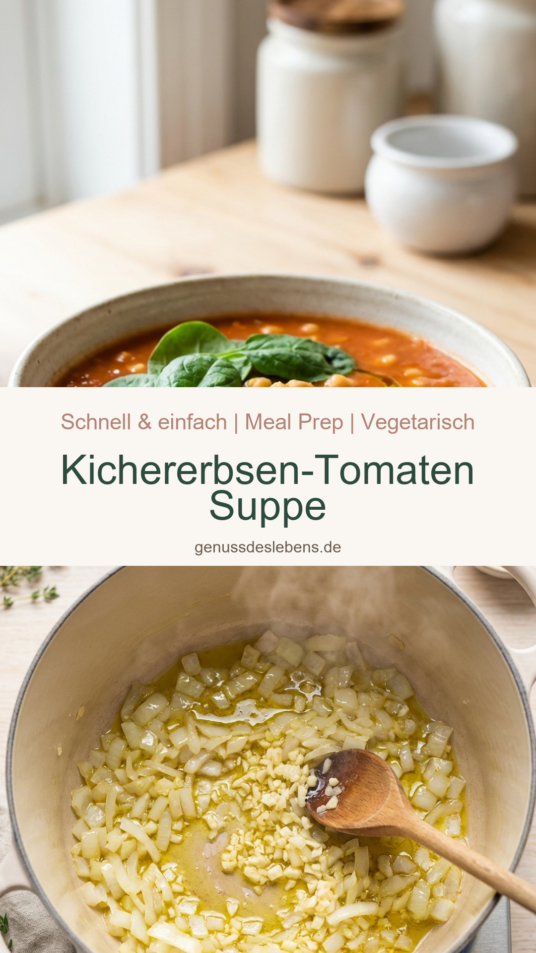 Kichererbsen-Tomaten Suppe - Pin für Pinterest