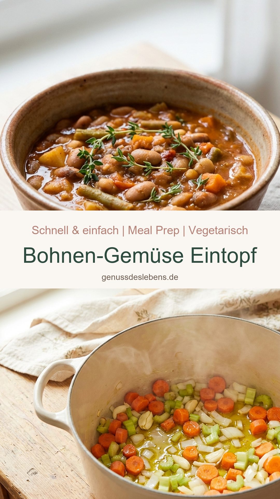 Bohnen-Gemüse Eintopf - Pin für Pinterest