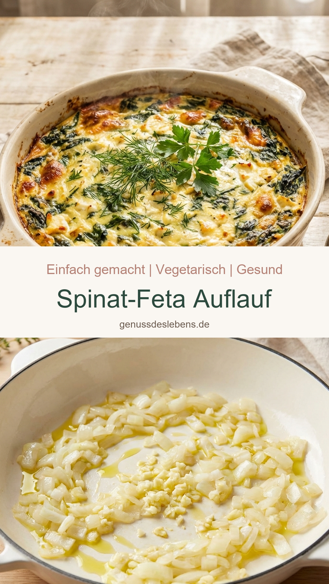 Spinat-Feta Auflauf - Pin für Pinterest
