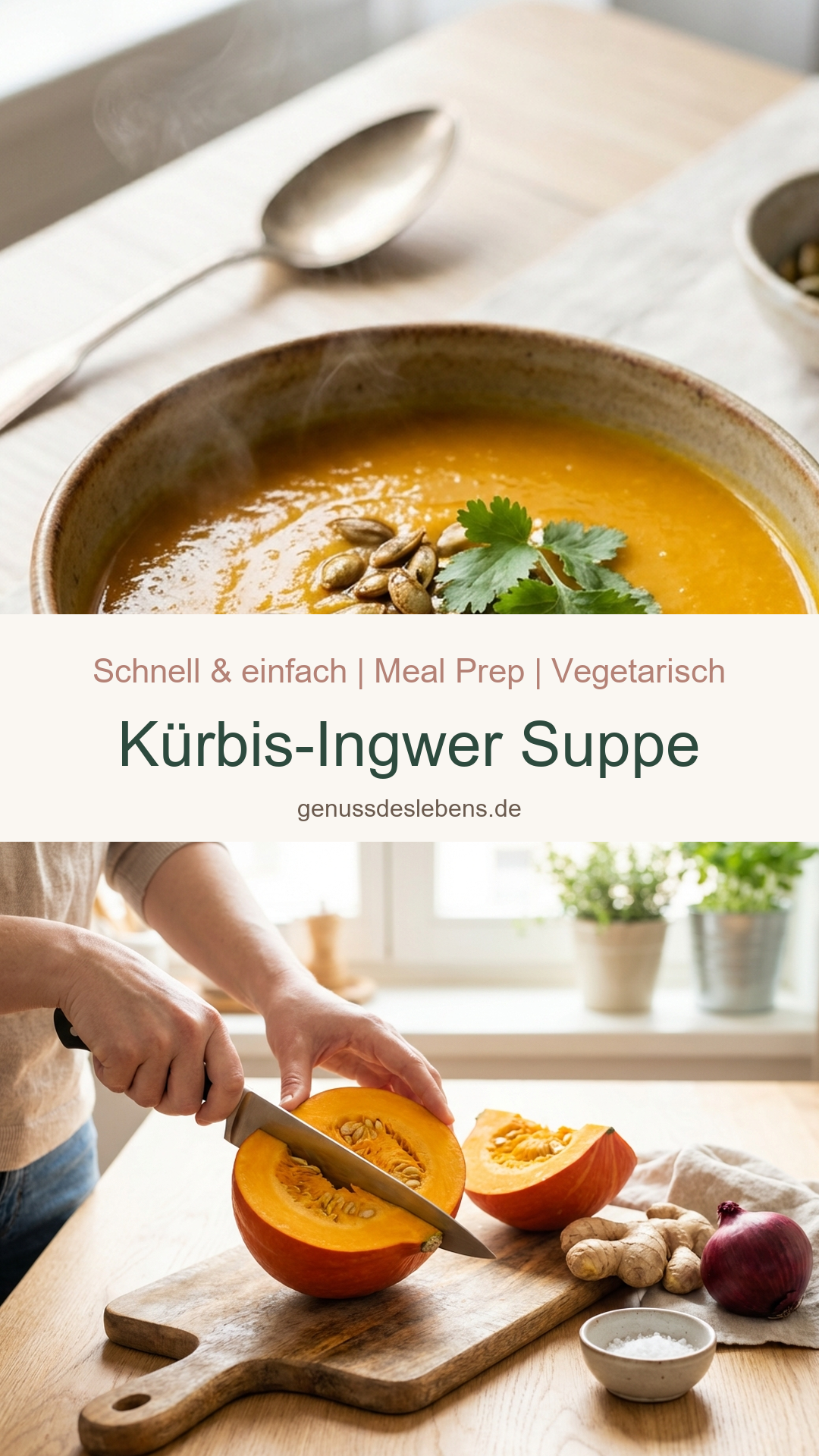 Kürbis-Ingwer Suppe - Pin für Pinterest