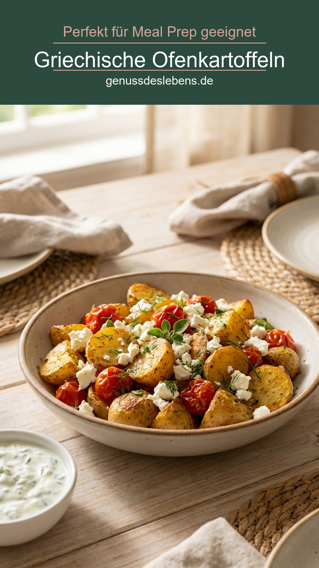 Griechische Ofenkartoffeln - Pin für Pinterest