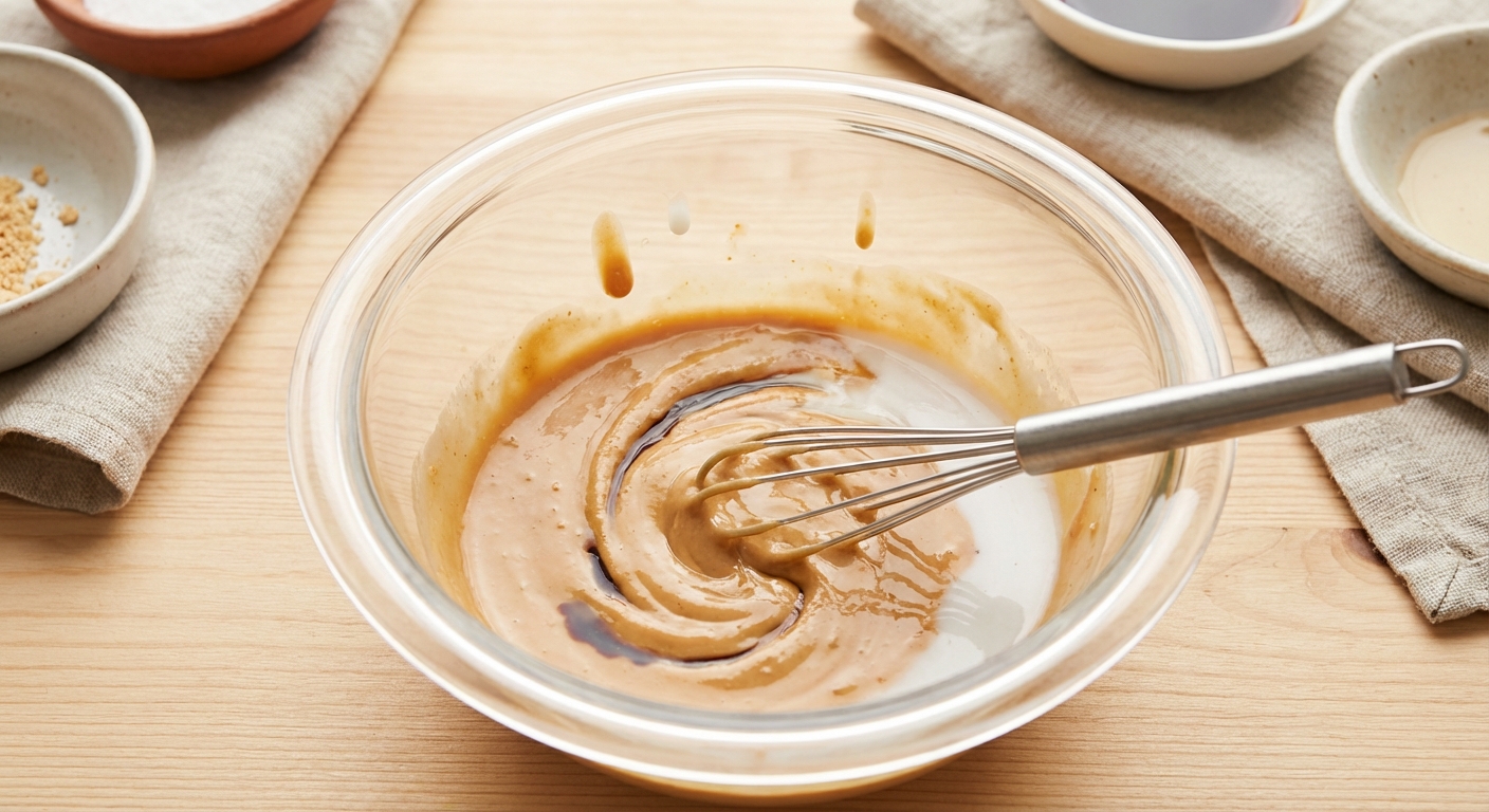 Chinakohlsalat einfach und schnell mit cremigem Erdnuss-Dressing Zubereitung
