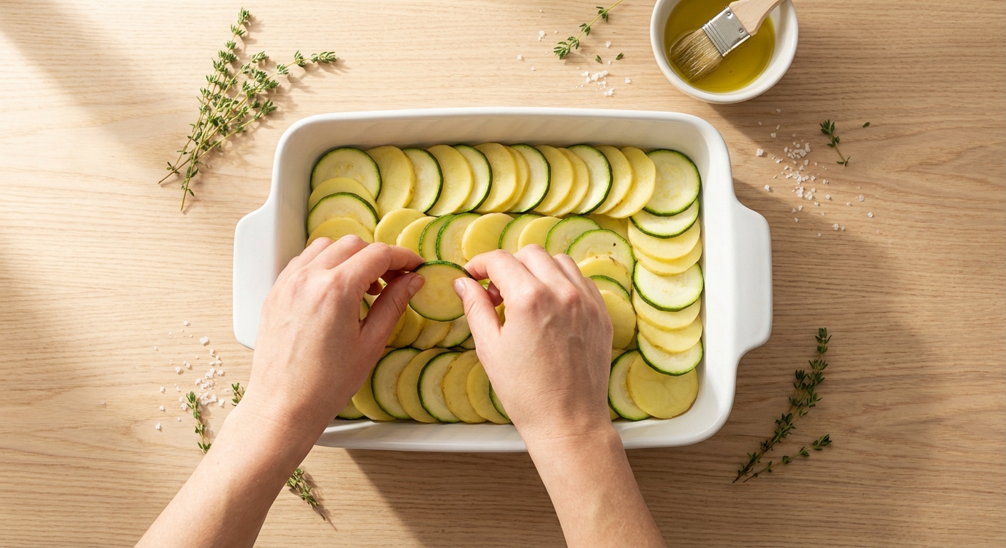Zucchini-Auflauf mit Kartoffeln Zubereitung