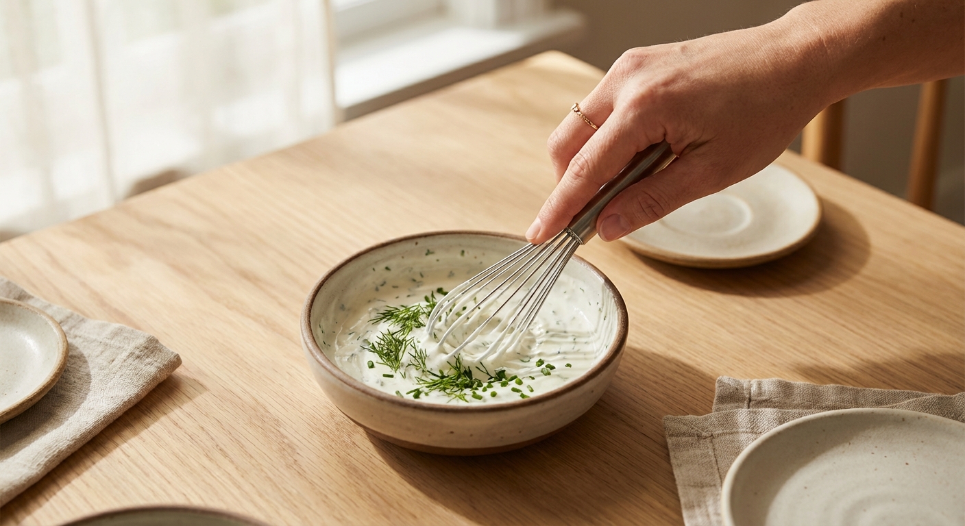 Radieschensalat mit Joghurt Dressing Zubereitung