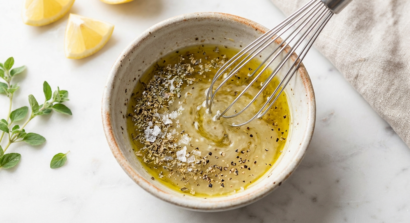 Mediterrane Buddha Bowl mit Hummus und Feta Zubereitung