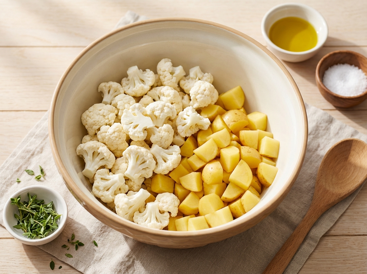 Blumenkohl Auflauf mit Curry-Sahne-Soße Zubereitung