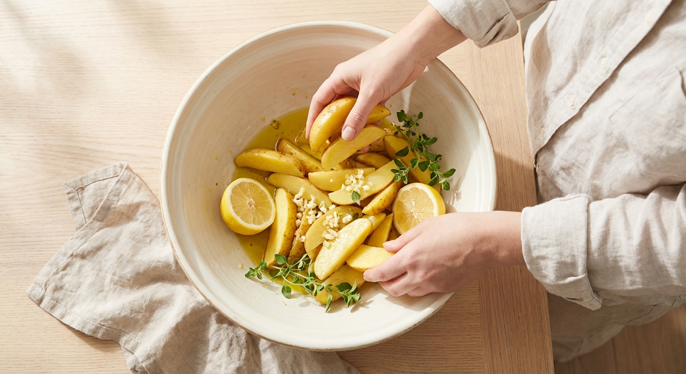 Griechische Ofenkartoffeln Zubereitung