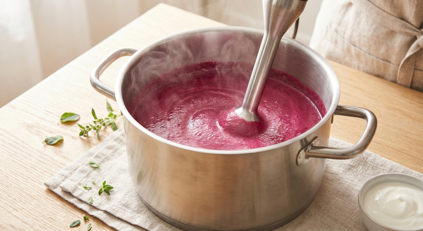 Cremige Rote-Beete-Suppe mit Ingwer und Apfel Zubereitung