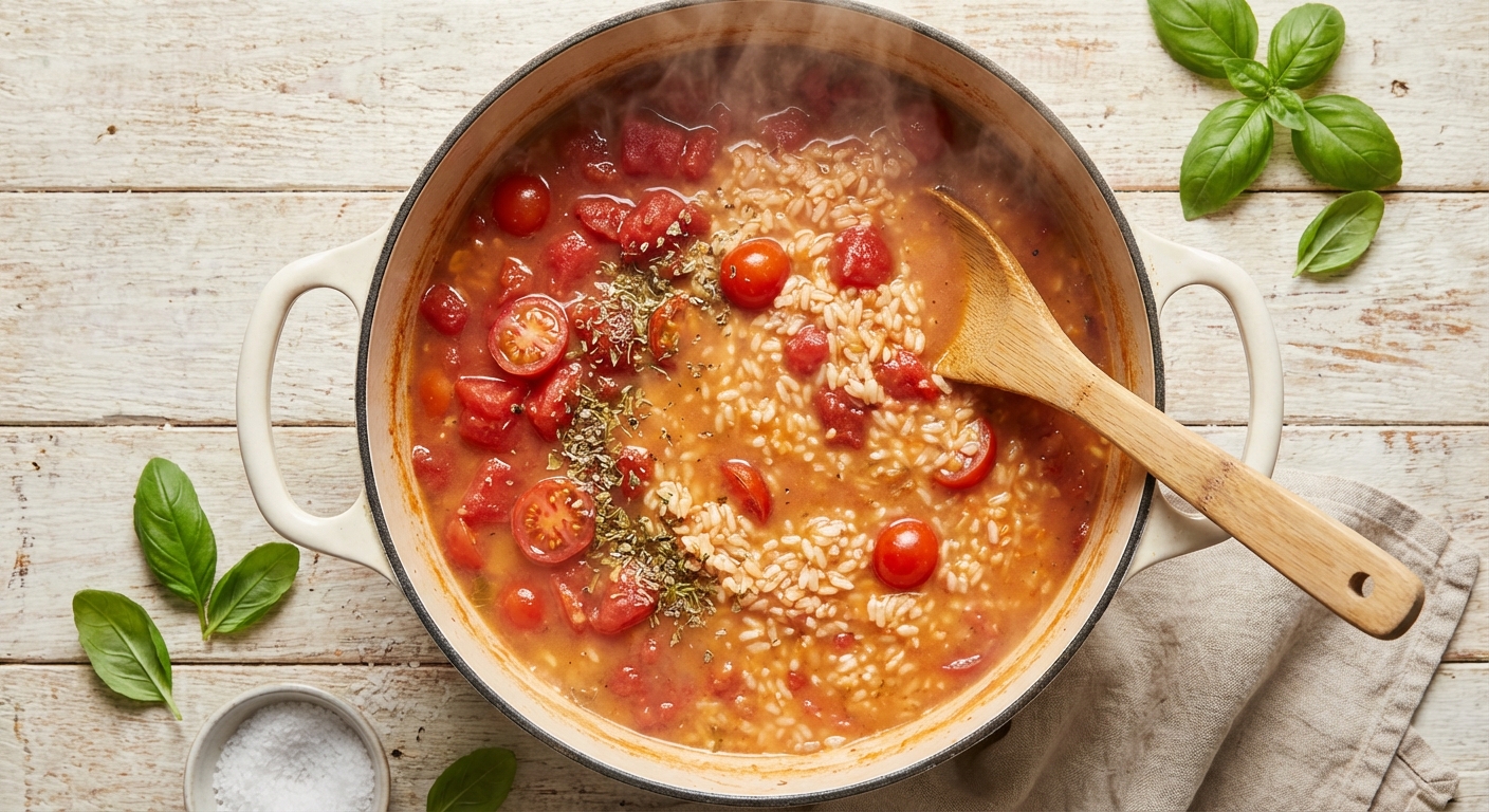 Cremiger Griechischer Tomatenreis Zubereitung