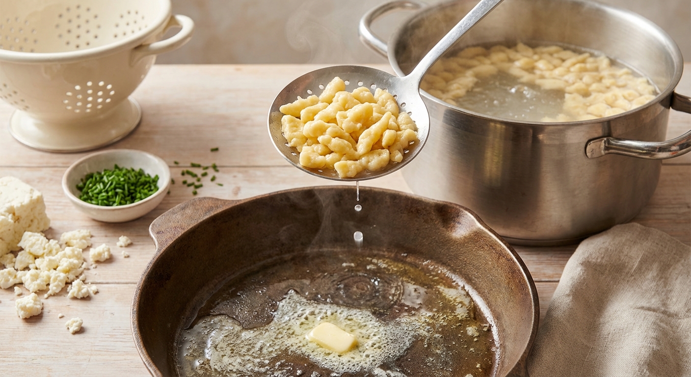 Vegetarische Käsespätzle Zubereitung