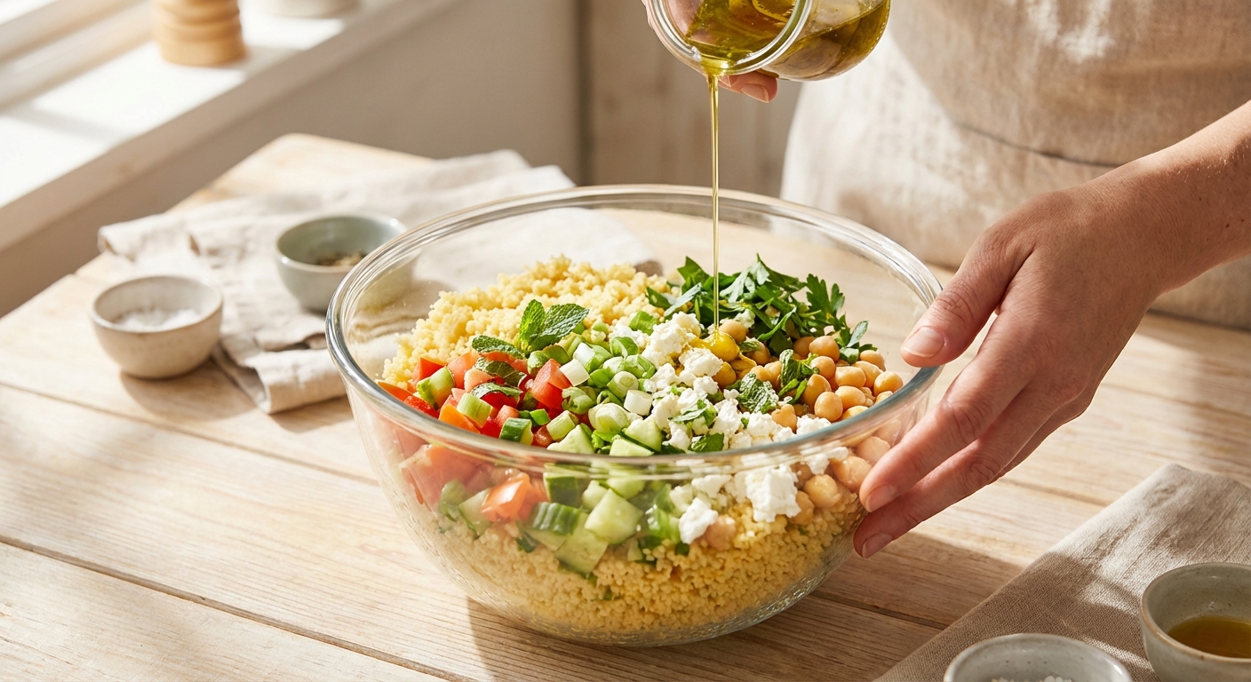Couscous Salat einfach und schnell Zubereitung