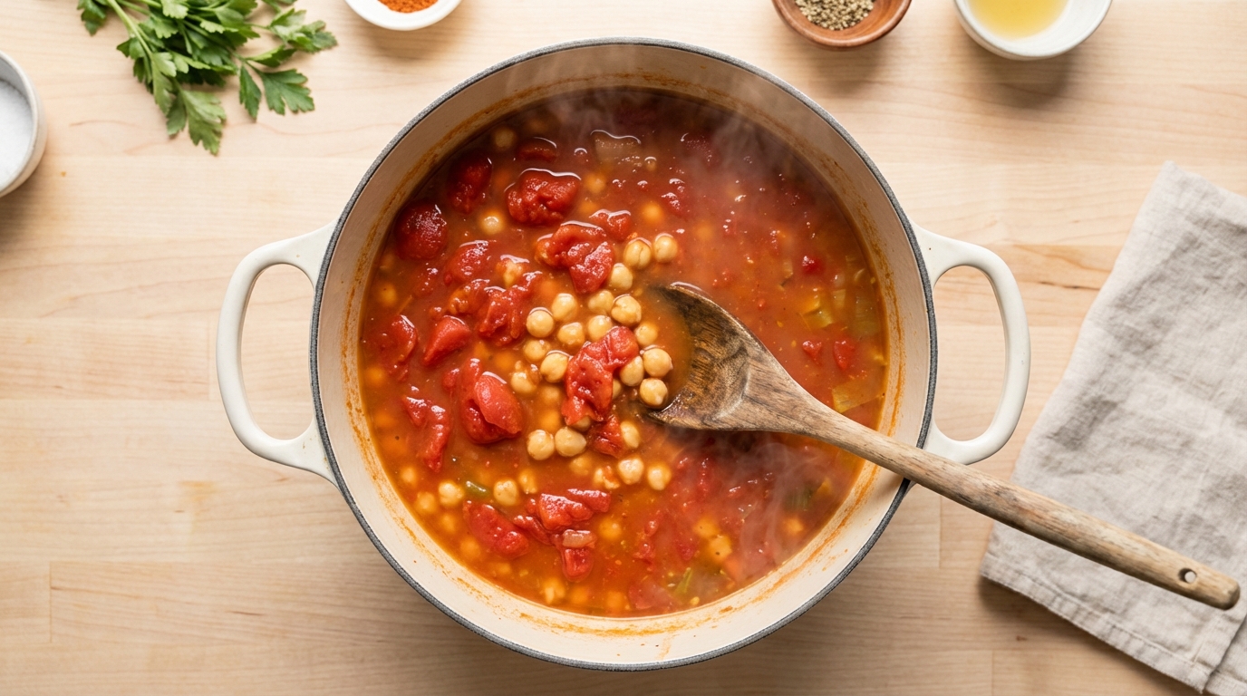 Kichererbsen-Tomaten Suppe Zubereitung
