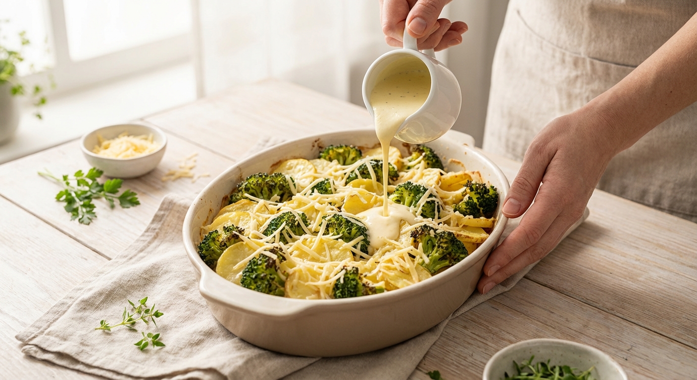 Brokkoli-Kartoffel Auflauf Zubereitung