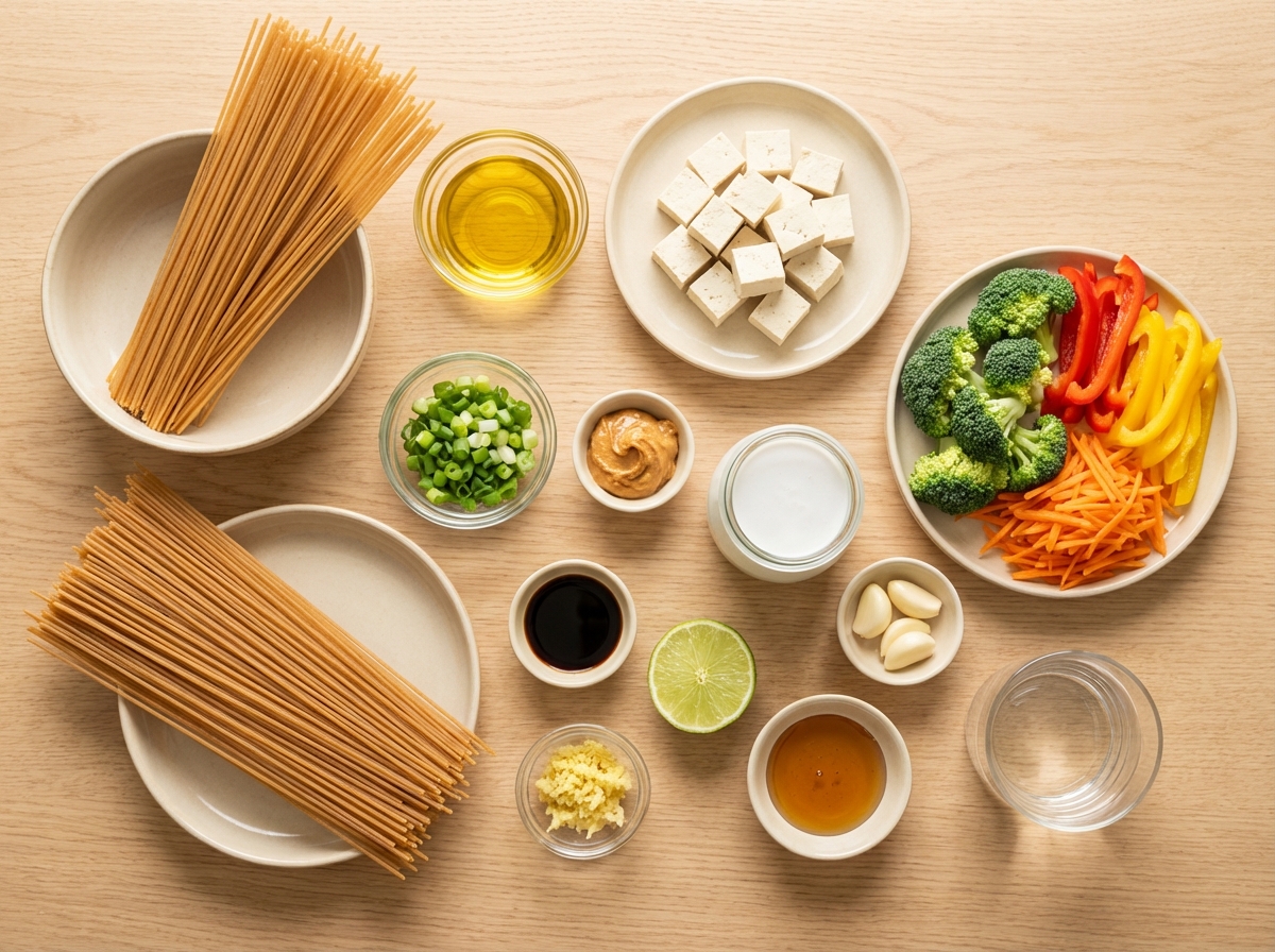 Zutaten für Nudeln mit Erdnusssauce