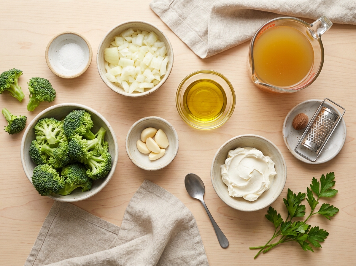Zutaten für Cremige Brokkolisuppe