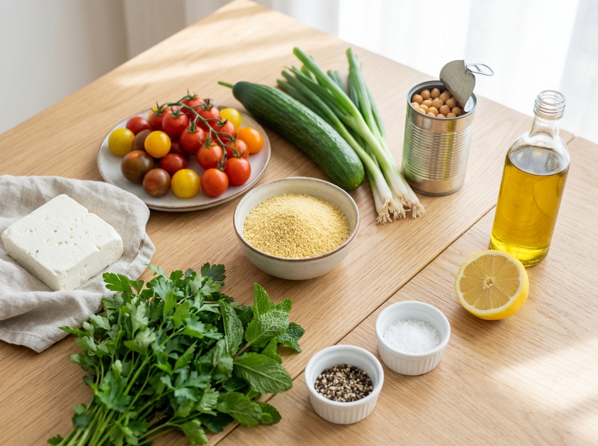 Zutaten für Couscous Salat einfach und schnell