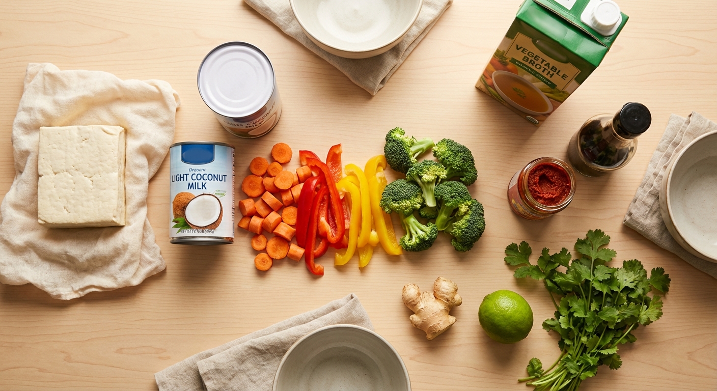 Zutaten für Thai Kokos Suppe