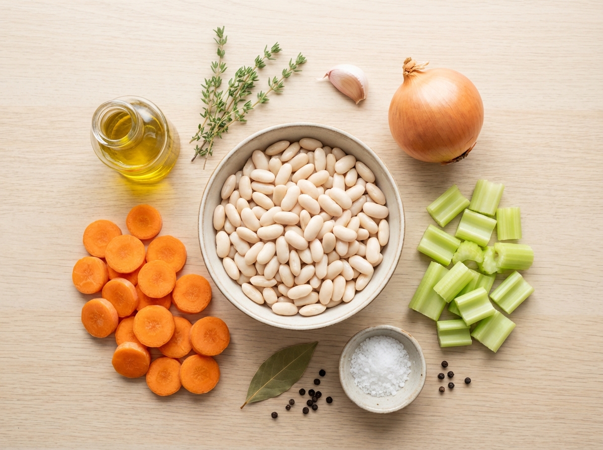 Zutaten für Bohnen-Gemüse Eintopf