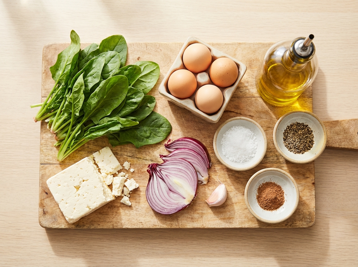 Zutaten für Spinat-Feta Auflauf