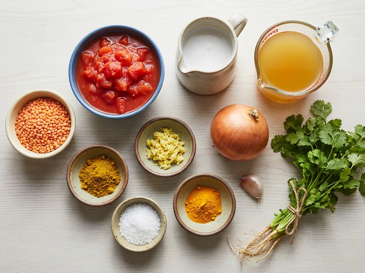 Zutaten für Rote Linsen Suppe