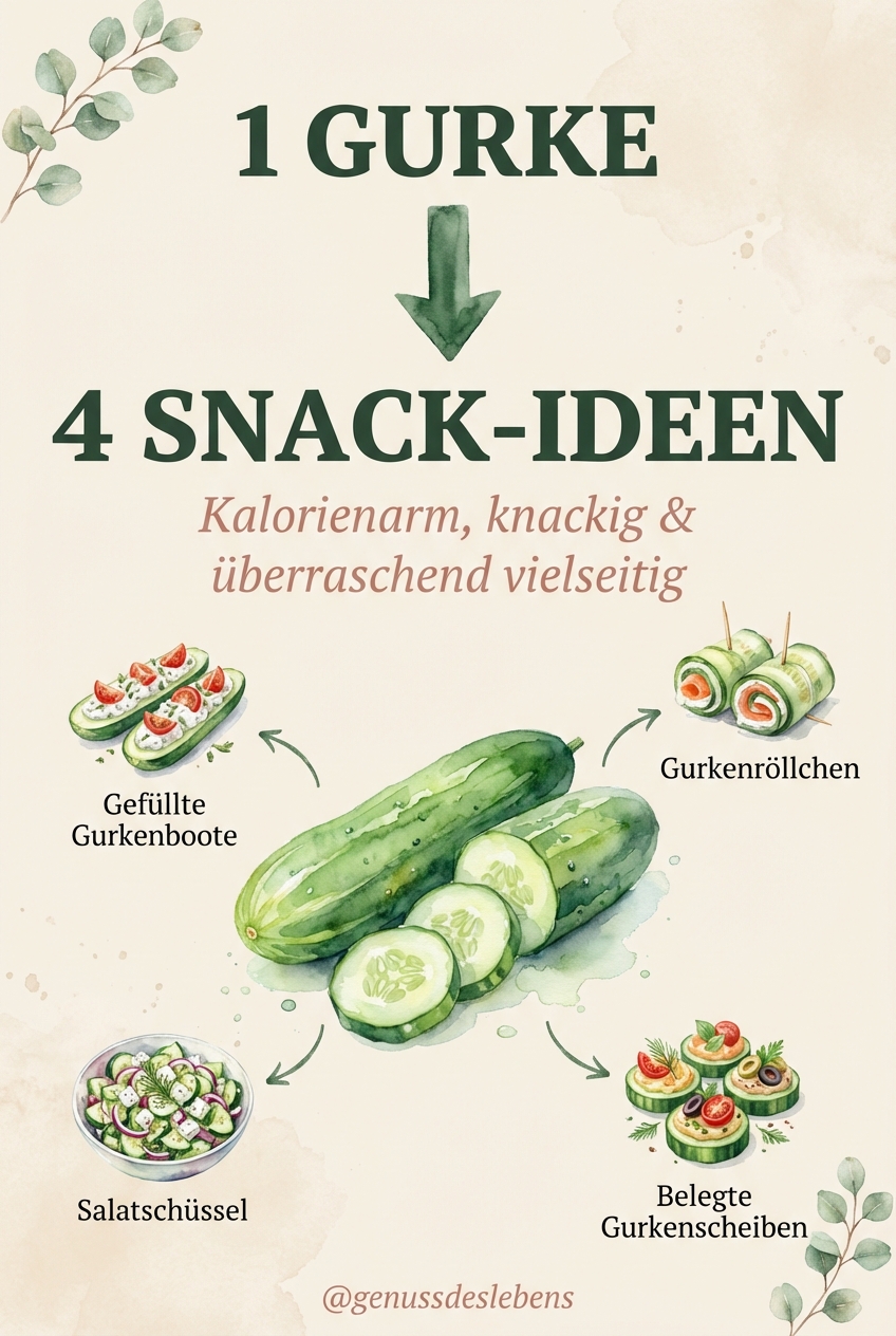 4 kreative Gurkenrezepte - Pinterest Pin