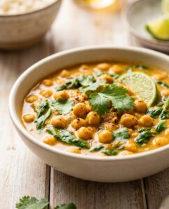 Kichererbsen-Curry mit Spinat