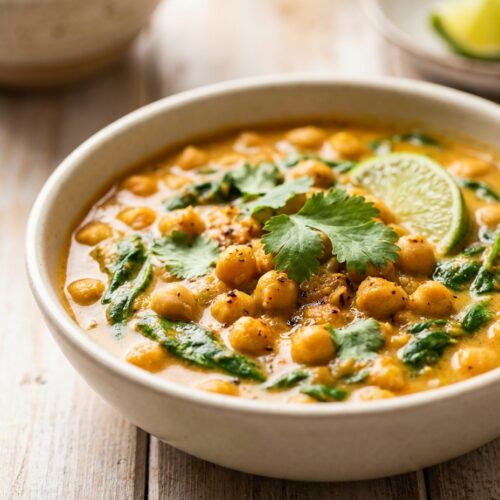 Kichererbsen-Curry mit Spinat
