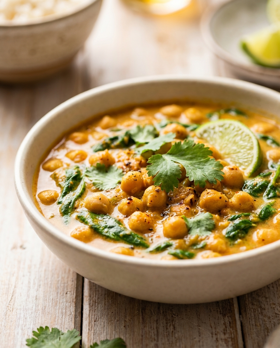 Kichererbsen-Curry mit Spinat