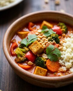 Thai-Gemüse-Curry mit Kokosmilch und Tofu