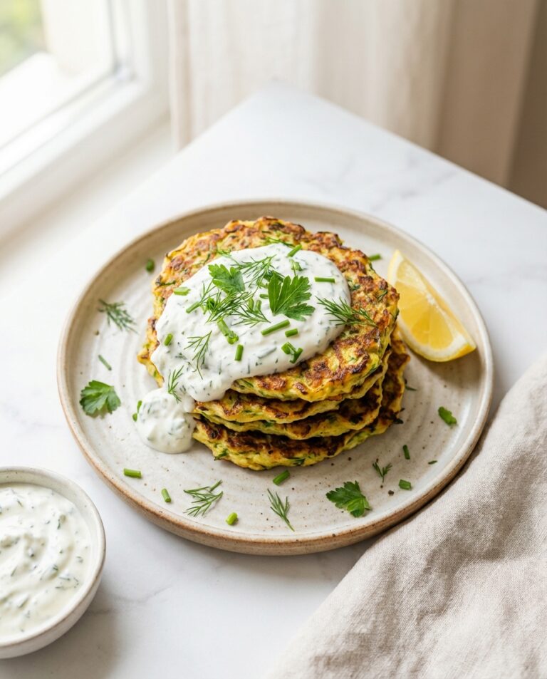Zucchini-Puffer mit Kräuterquark