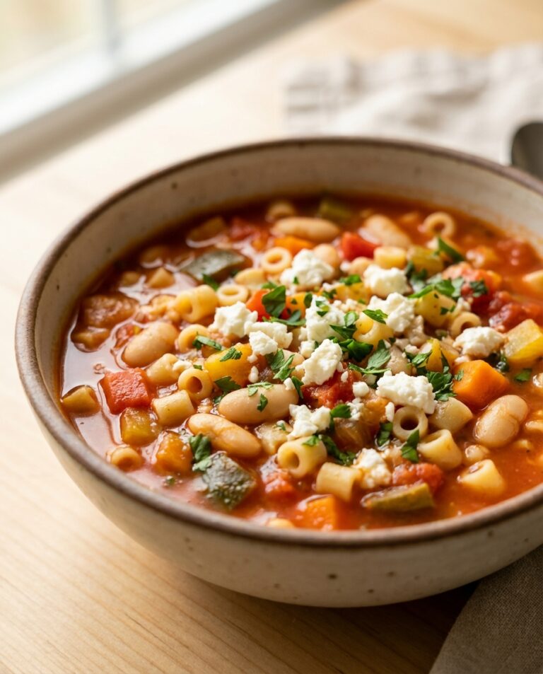 Vegetarische Minestrone mit weißen Bohnen