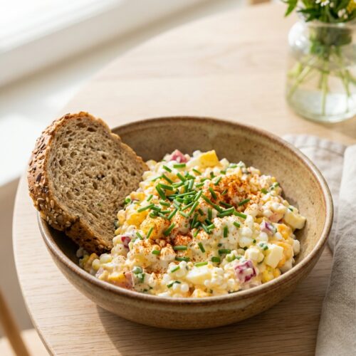 Hüttenkäsesalat mit Ei