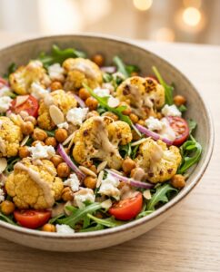 Gebratener Blumenkohl-Salat mit Tahini-Dressing