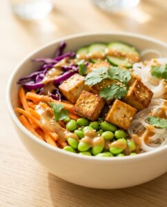 Asia Bowl mit Erdnuss-Dressing
