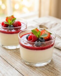 Panna Cotta mit Beerensauce: Dein einfaches & proteinreiches Rezept!