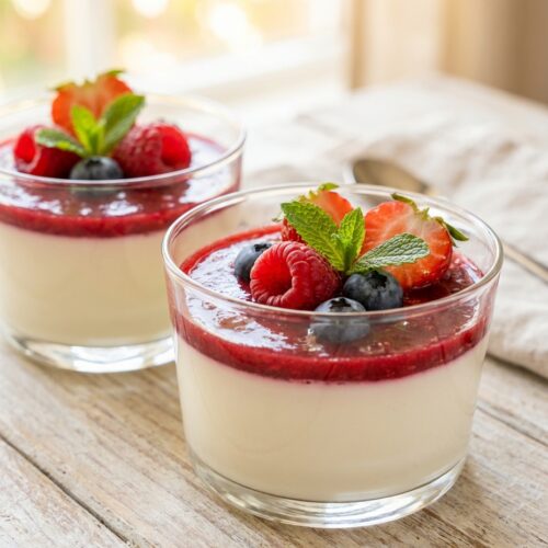Panna Cotta mit Beerensauce: Dein einfaches & proteinreiches Rezept!
