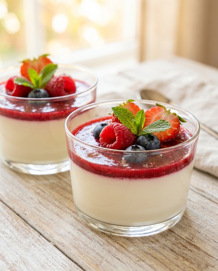 Panna Cotta mit Beerensauce: Dein einfaches & proteinreiches Rezept!