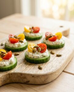 Gurken-Häppchen als gesunde Cracker-Alternative