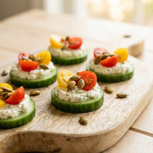 Gurken-Häppchen als gesunde Cracker-Alternative