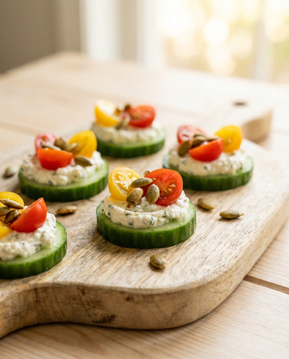 Gurken-Häppchen als gesunde Cracker-Alternative