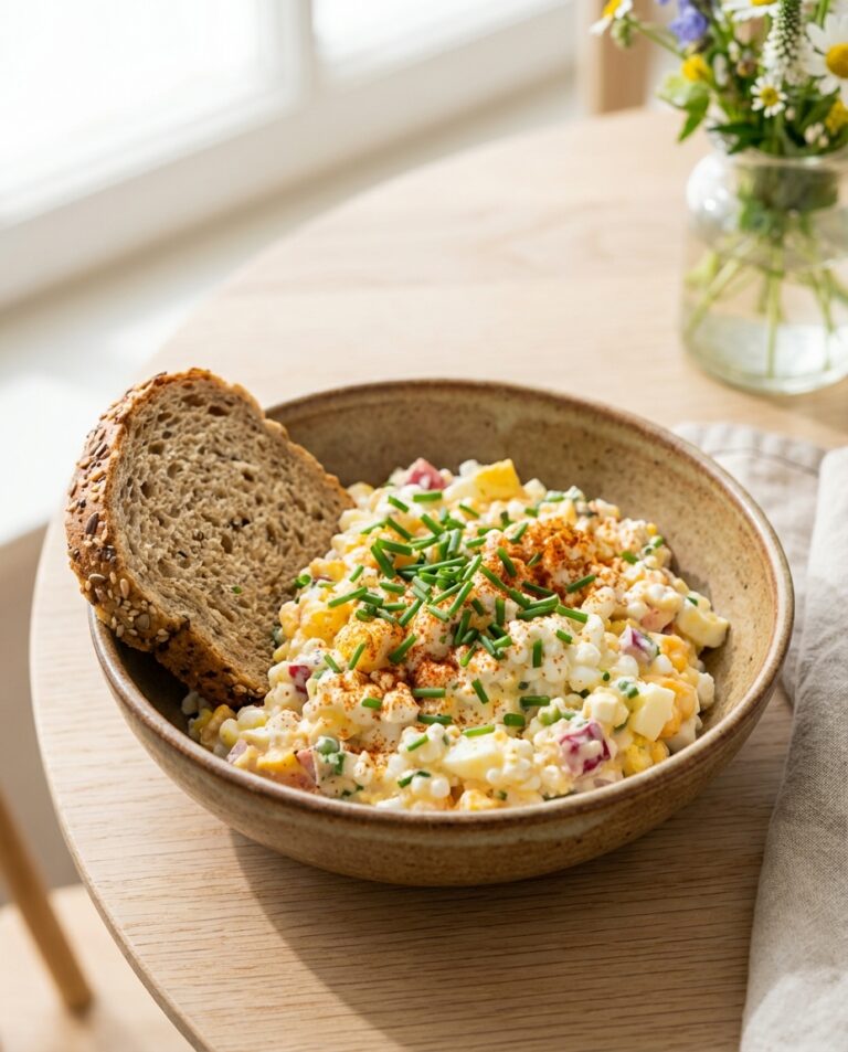 Hüttenkäsesalat mit Ei