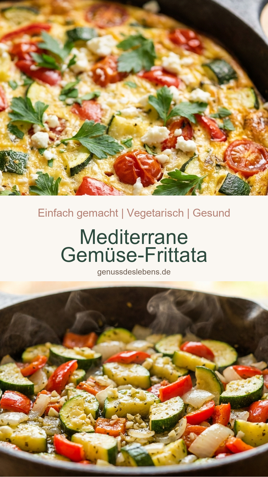 Mediterrane Gemüse-Frittata - Pin für Pinterest