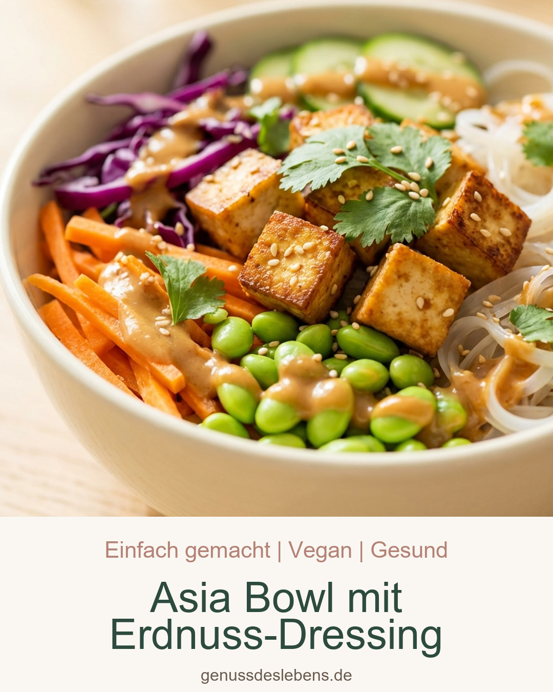 Asia Bowl mit Erdnuss-Dressing - Pin für Pinterest