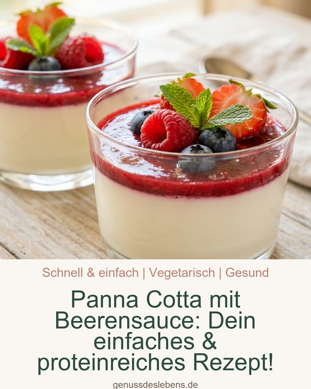 Panna Cotta mit Beerensauce: Dein einfaches & proteinreiches Rezept! - Pin für Pinterest